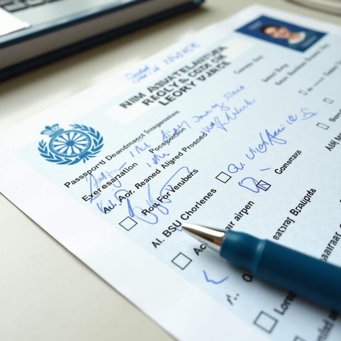 Visa Application Form - Completed Example