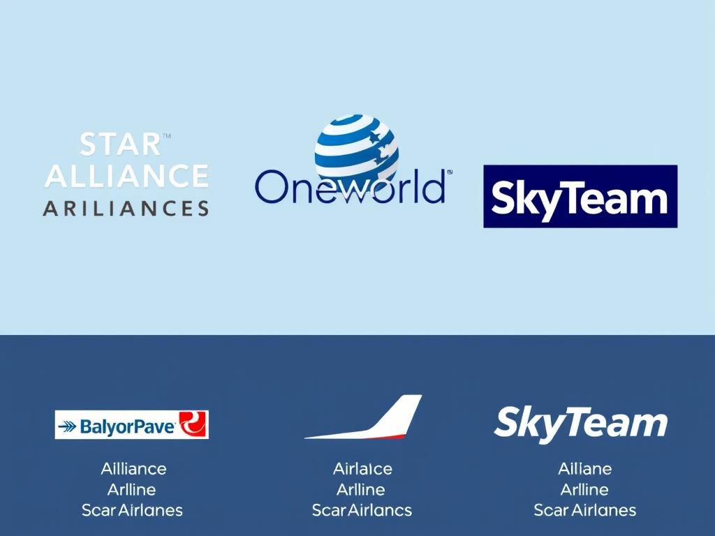 Airline alliance logos and their Asian member airlines