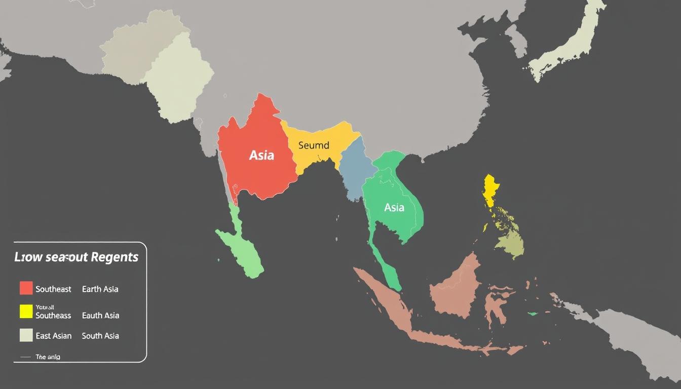 Map showing low season periods across different Asian regions